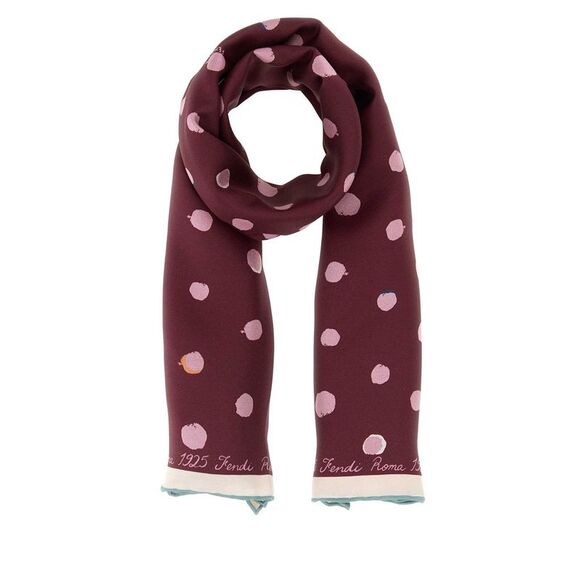 Fendi Women Printed Silk Reversible Foulard